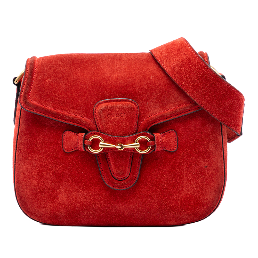 Pre-Loved Gucci Medium Suede Lady Web Crossbody